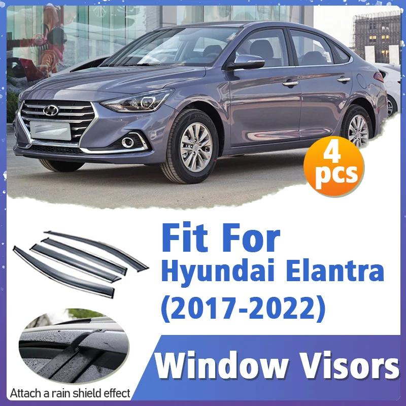 Hyundai Elantra 2017-2022     Ʈ Ŀ Ʈ Awnings  ȣ Sun Rain Deflector ڵ ׼